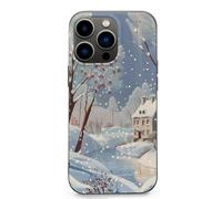 EMPYRI Coque de téléphone imprimée paysage d'hiver pour iPhone 13 Pro, ultra fine, résistante aux rayures et aux chocs, coque de téléphone en TPU, noir, avec recharge sans fil, anti-jaunissement