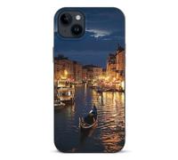 EMPYRI Coque de téléphone imprimée Venise Night pour iPhone 14 Plus, ultra fine, résistante aux rayures et aux chocs, coque de téléphone en TPU noir, avec recharge sans fil, anti-jaunissement