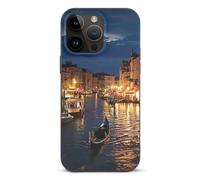 EMPYRI Coque de téléphone imprimée Venise Night pour iPhone 14 Pro Max, ultra fine, résistante aux rayures et aux chocs, coque de téléphone en TPU noir, avec recharge sans fil, anti-jaunissement