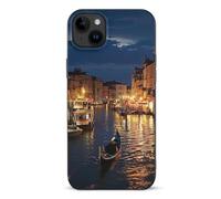 EMPYRI Coque de téléphone imprimée Venise Night pour iPhone 15 Plus, ultra fine, résistante aux rayures et aux chocs, coque de téléphone en TPU noir, avec recharge sans fil, anti-jaunissement