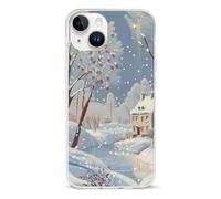 EMPYRI Coque de téléphone transparente pour iPhone 14, coque de téléphone en TPU antichoc imprimée paysage d'hiver, avec recharge sans fil, résistante aux rayures et au jaunissement