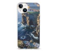 EMPYRI Coque de téléphone transparente pour iPhone 14, Irlande Outdoors County Clare The Cliffs, coque de téléphone en TPU résistante aux chocs avec recharge sans fil, résistante aux rayures et au