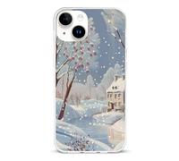 EMPYRI Coque de téléphone transparente pour iPhone 14 Plus, coque de téléphone en TPU imprimée paysage d'hiver, coque de téléphone antichoc avec recharge sans fil, résistante aux rayures