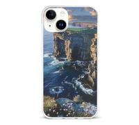 EMPYRI Coque de téléphone transparente pour iPhone 14 Plus, Irlande Outdoors County Clare The Cliffs, coque de téléphone en TPU résistante aux chocs avec recharge sans fil, résistante aux rayures et