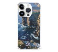 EMPYRI Coque de téléphone transparente pour iPhone 14 Pro, Irlande Outdoors County Clare The Cliffs, coque de téléphone en TPU résistante aux chocs avec recharge sans fil, résistante aux rayures et au