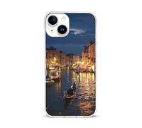 EMPYRI Coque de téléphone transparente pour iPhone 15, motif Venise Night - Coque de téléphone en TPU antichoc avec recharge sans fil, résistante aux rayures et au jaunissement