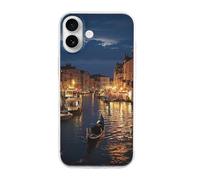 EMPYRI Coque de téléphone transparente pour iPhone 16 Plus, motif Venise Night - Coque de téléphone en TPU antichoc avec recharge sans fil, résistante aux rayures, anti-jaunissement