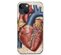 EMPYRI Human Anatomy Heart Chart Printed Phone Case for iPhone 13 Mini, ultra fine, résistante aux rayures et aux chocs, coque de téléphone en TPU noir, avec recharge sans fil, anti-jaunissement