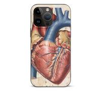 EMPYRI Human Anatomy Heart Chart Printed Phone Case for iPhone 14 Pro Max, ultra fine, résistante aux rayures et aux chocs, coque de téléphone en TPU noir, avec recharge sans fil, anti-jaunissement