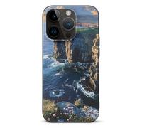 EMPYRI Ireland Outdoors County Clare The Cliffs - Coque de téléphone imprimée pour iPhone 14 Pro, ultra fine, résistante aux rayures et aux chocs - Coque de téléphone en TPU noir, avec recharge sans