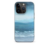 EMPYRI The Sea Printed Coque de téléphone pour iPhone 14 Pro, ultra fine, résistante aux rayures et aux chocs, en TPU, noir, avec recharge sans fil, anti-jaunissement