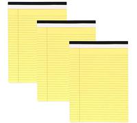 Emraw Lot de 3 blocs de papier jaune 8,5 x 11,75 cm - Jaune canari micro-perforé - Ligné légal universel - 50 feuilles - Format lettre