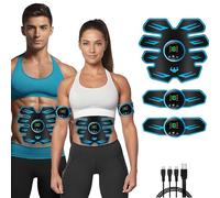 EMS Abdominale Electrostimulation,8 Modes et 19 Intensités,Rechargeable par USB,EMS Stimulateur Appareil LCD Display,pour Abdos/Bras/Jambes/Fesses,Homme Femme
