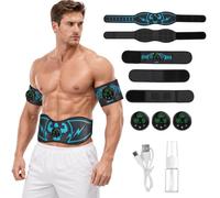 EMS Ceinture Abdominale Electrostimulation，Electrostimulateur Musculaire avec 15 Modes 30 Intensités,Ceinture Musculation Electrostimulation pour Abdos/Bras/Jambes/Fesses,Homme Femme