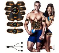 EMS Electrostimulateur Musculaire Abdominale,8 Modes et 19 Intensités,Soutien du Développement Musculaire,Rechargeable par USB,EMS Stimulateur Appareil LCD Display,pour Abdos/Bras/Jambes/Fesses