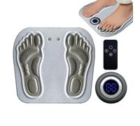 EMS Foot Stimulator - Multiple Mode Deep Tissue Massager Pad For Relaxation Circulation, Rechargeable Device With Adjustable Intensity, Body Care Tool For Men Women Yoga Studio Workplace, White Gray