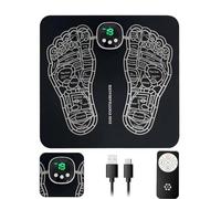 EMS Massage des Pieds, Tapis Électrique Portatif de Massage, avec Télécommande, 8 Modes et 19 Niveaux d'Intensité, Rechargeable USB, Réduction de la Fatigue Favorisant la Circulation de Sang