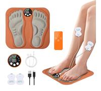 EMS Masseur de Pieds Electrique Masseur de Pieds Portable Rechargeable Instrument de Physiothérapie 8 Modes et 32 Intensités pour la Circulation Sanguine Soulagement des Douleurs Musculaires (C)