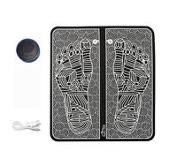 EMS Media-Tech MT6527 Tapis de massage pour pieds et mollets 8 modes 19 niveaux d'intensité télécommande LED pliable ultra léger régénération de la circulation relaxation batterie 160 min