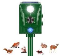 EMS Répulsif pour Chats,répulsif à ultrasons à énergie Solaire IP66 étanche à fréquence réglable pour éloigner Les Animaux, 5 Modes réglable, pour Animaux à ultrasons Vélo