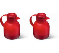 Emsa 504232 SAMBA Pichet isotherme, fermeture Quick Tip, 1 Litre, 100% hermétique, Tanslucide, rouge (Lot de 2)