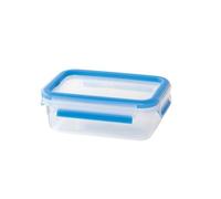 EMSA 508538 Boîte alimentaire rectangulaire avec couvercle, 0,55 L, Transparent/bleu, Clip & Close
