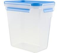 Emsa 508543 Boîte alimentaire rectangulaire avec couvercle, 1.5 Litre, Transparent/bleu, Clip & Close