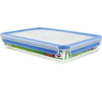 Emsa 508545 Boîte alimentaire rectangulaire avec couvercle, 2.6 Litres, Transparent/bleu, Clip & Close