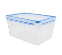 Emsa 508548 Boîte alimentaire rectangulaire avec couvercle, 8.2 Litress, Transparent/bleu, Clip & Close