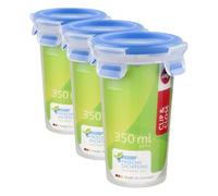 EMSA 508551 Boîte alimentaire ronde avec couvercle, 0.35 Litre, Transparent/bleu, Clip & Close