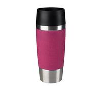 Emsa 513550 TRAVEL MUG, Mug isotherme fermeture par pression Quick Press, 100% hermétique, silicone, 360 ml, Framboise