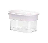 Emsa 513554 Boîte à provision pour produits secs, empilable, 100% hygiène et sécurité , 0.18 Litre, Rectangulaire, Blanc/Transparent, Optima