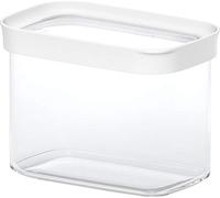 Emsa 513557 Boîte à provision pour produits secs, empilable, 100% hygiène et sécurité , 1.0 Litre, Rectangulaire, Blanc/Transparent, Optima