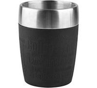 Emsa 514514 travel cup tasse isotherme mug avec couvercle revêtement silicone 200ml noir Noir G