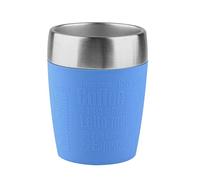 Emsa 514515 TRAVEL CUP tasse isotherme, mug avec couvercle, revêtement silicone, 200ml, Bleu maritime