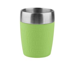 Emsa 514516 TRAVEL CUP tasse isotherme, mug avec couvercle, revêtement silicone, 200ml, Citron vert