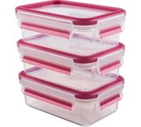 Emsa 515582 boîte hermétique alimentaire Rectangulaire 0,55 L Rose, Transparent 3 pièce(s)