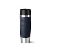 Emsa 515618 travel mug grande, mug isotherme fermeture par pression quick press, 100% hermétique, silicone, 500ml, bleu
