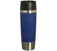 Emsa 515618 TRAVEL MUG GRANDE, Mug isotherme fermeture par pression Quick Press, 100% hermétique, silicone, 500ml, Bleu