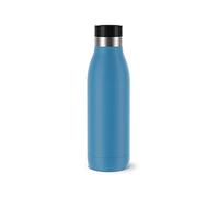 EMSA Bludrop gourde 0,5 L Bleu, Durable, Acier inoxydable 18/10, Hermétique, Revêtement esthétique, Texture poudrée, Facile à utiliser, Boissons chaudes et froides, Compatible lave-vaisselle N3110300