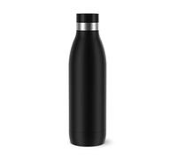 Emsa Bludrop Gourde 0,7 L Noir, Acier inoxydable 18/10, Hermétique, Revêtement esthétique coloré, Texture poudrée, Facile à utiliser, Boissons chaudes et froides, Compatible lave-vaisselle N3110900