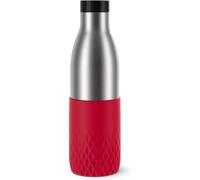 Emsa Bludrop N3112100 Bouteille Isotherme, , En Acier Inoxydable, Durable, Revêtement En Poudre, Bord À 360°, 20 H Chaud/40 H Froid, 1 Litre, Anti-Fuite, Bleu Pétrole