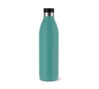 Emsa Bludrop N3112100 Bouteille isotherme, réutilisable, en acier inoxydable, durable, revêtement en poudre, bord à 360°, 20 h chaud/40 h froid, 1 litre, anti-fuite, bleu pétrole
