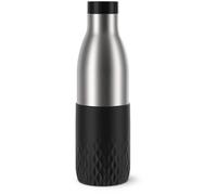 Emsa Bludrop Sleeve N3111100 Gourde Utilisation Quotidienne 700 Ml Acier Inoxydable Noir, Acier Inoxydable