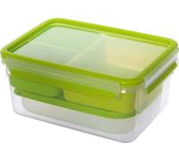 Boîte repas XL CLIP & GO, 2,3 litres, transparent/vert