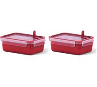 EMSA - Boîte à Micro-ondes - Clip & Micro - Lunchbox - Rouge - Taille: 1,0 L (Ref: 517774) (Lot de 2)