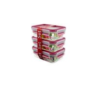 Emsa Boîte hermétique alimentaire 515582 Rectangulaire 0,55 L Rose/Transparent, lot de 3
