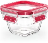 Emsa Clip&Close Boîte alimentaire carrée en verre, 0,18 L, Four jusqu'à 420°C, Froid jusqu'à -40°C, Compatible lave-vaisselle, Empilable, Hermétique, Hygiénique, Garantie 30 ans N1041300