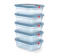 EMSA Boite Hermetique Alimentaire OneClick Set 5 x 1 - 2 L - Bleu