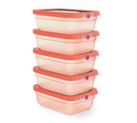 EMSA Boîtes de conservation OneClick Set 5 x 1 Orange - 5 pièces - 20 L